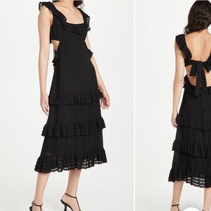 NWT Zimmermann Pleated Lace Flutter Midi Dress Size 1 (S)